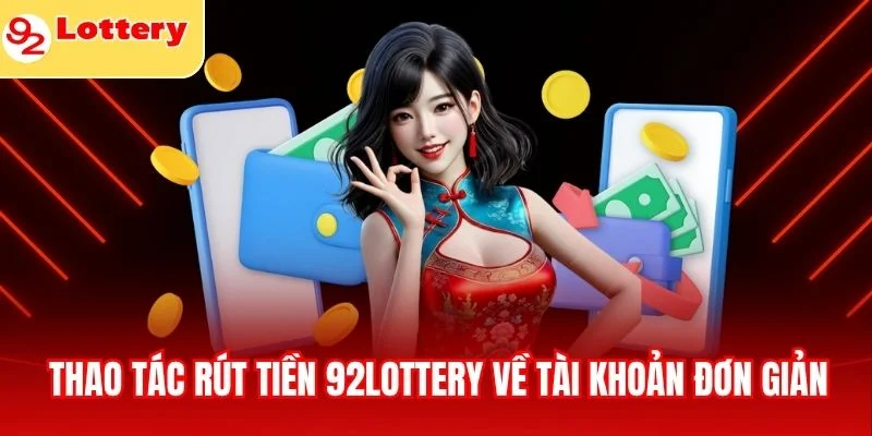 Thao tác rút tiền 92lottery về tài khoản đơn giản